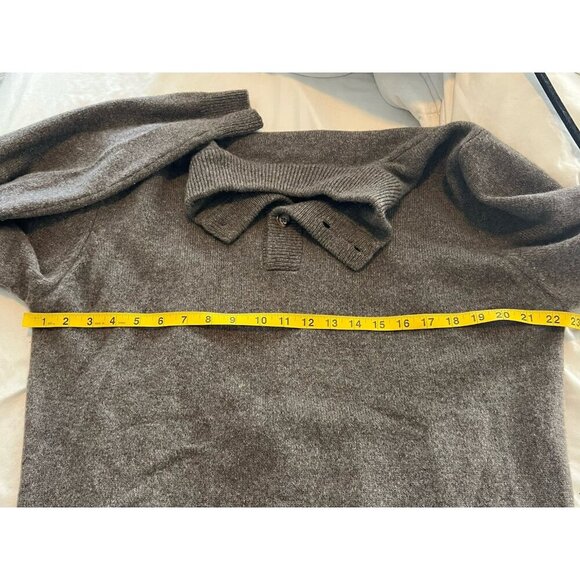 Ledbury Bebinsale 3 Button Brewer Mockneck Sweater 100% Wool Size XL Brown - Picture 13 of 15